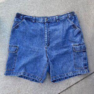 Kings Sze Mens Flat Front Cargo Denim Shorts‎ - Tag is 46 but Measures 44"